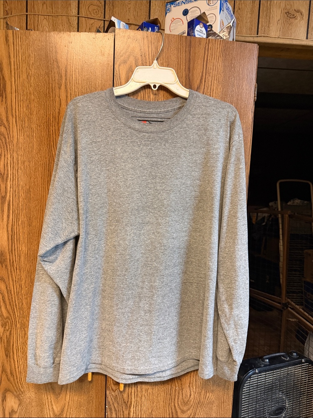 Hanes Men's Long Sleeve Crewneck Shirt - Gray